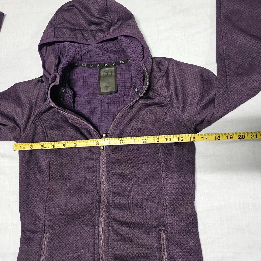 Burton AK Polartec Women Size S Full Zip Hoodie Jacket Grape Raglan Sleeve - Picture 7 of 9